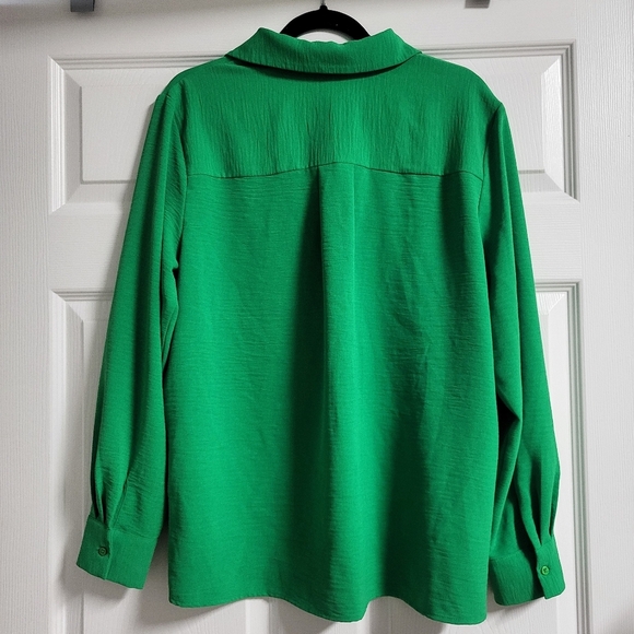 Maison D'Amelie Paris - NWOT- Kelly Green Button-Up Shirt Size L - Picture 5 of 6